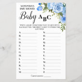 Blue Baby ABC Zweisprachige Baby-Duschkarte Flyer (Vorne)