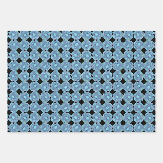 Blue Baby Alien Stars und Planets Muster Geschenkpapier Set (Vorderseite 2)