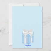 Blue Baby Angel Baby Dusche Einladung (Rückseite)