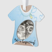 Blue Baby Ankündigung von Maternity Shirt Ornament (Vorderseite)