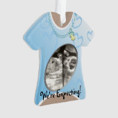 Blue Baby Ankündigung von Maternity Shirt Ornament (Vorderseite)