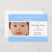 Blue Baby Announcement Foto Cards Ankündigung (Vorne/Hinten)
