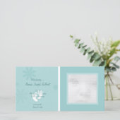 Blue Baby Announcement Foto Cards Ankündigung (Stehend Vorderseite)