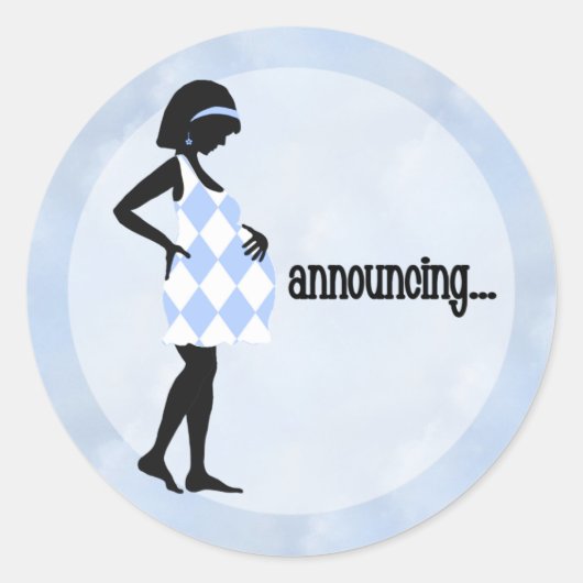 Blue Baby Announcement Stickers (Vorderseite)