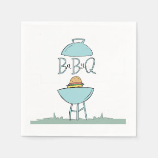Blue Baby BBQ napkins Serviette