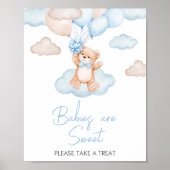 Blue Baby Bear Balloon Babies sind süß Poster (Vorne)