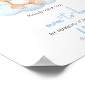 Blue Baby Bear Balloon Envelope Station Poster (Ecke)