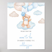 Blue Baby Bear Balloon Envelope Station Poster (Vorne)