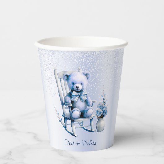 Blue Baby Bear Paper Cups Pappbecher (Vorderseite)