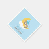 Blue Baby Bear Schlafen auf dem Mond - Babydusche Serviette (Ecke)