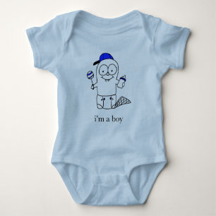 Blue Baby Beaver für einen Jungen Strampler