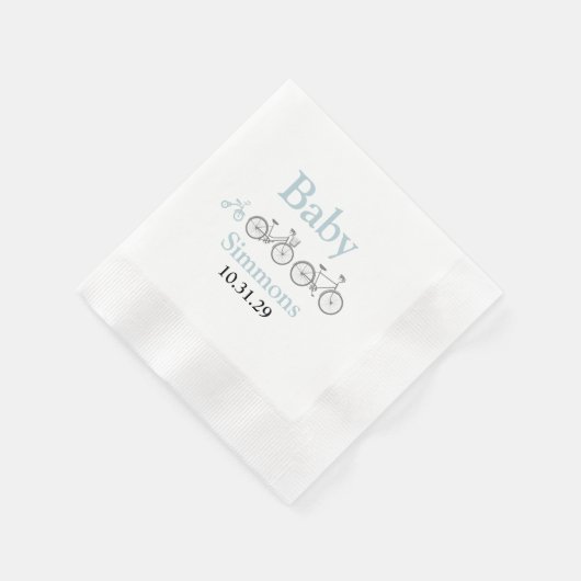 Blue Baby Bicycle Serviette (Ecke)