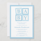 Blue Baby Blocks Boy Baby Dusche Einladung (Vorderseite)
