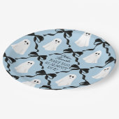 Blue Baby Boo Almost Due Geister und Black Bows Pappteller (Schrägansicht)