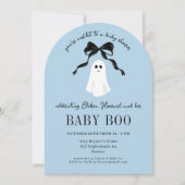 Blue Baby Boo Ghost Halloween Baby Dusche Einladung (Vorderseite)