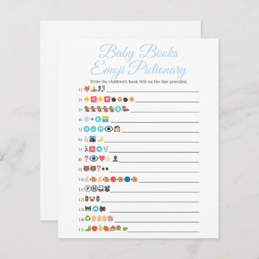 Blue Baby Books Emoji Pictionary Game (Vorne/Hinten)