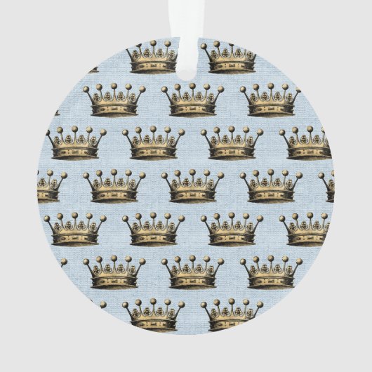 Blue Baby Boy Ankündigung von Gold Crown Ornament (Rückseite)