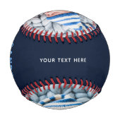 Blue Baby Boy Announcement Foto Baseball (Rückseite)