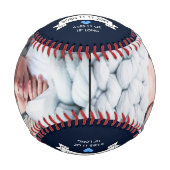 Blue Baby Boy Announcement Foto Baseball (Vorderseite)