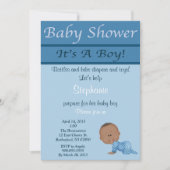 Blue Baby Boy Baby Dusche Einladung (Vorderseite)