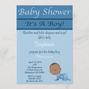 Blue Baby Boy Baby Dusche Einladung