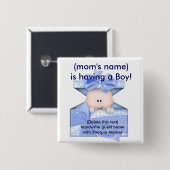 Blue Baby Boy Baby Dusche Name Buttone Button (Vorne & Hinten)