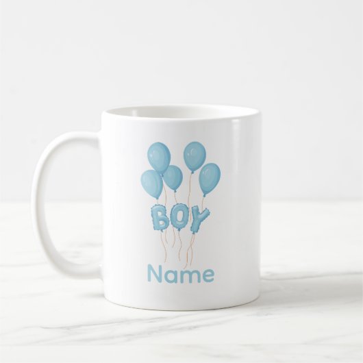 Blue Baby Boy Balloon Celebration  Kaffeetasse (Links)
