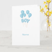 Blue Baby Boy Balloon Celebration  Karte (Gelbe Blume)