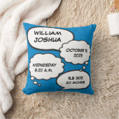 Blue Baby Boy Birth Stats Fun Comic Buch Keepake Kissen (Decke)