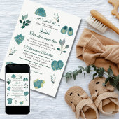 Blue Baby Boy Closing Muslim Baby Birth Announce Einladung