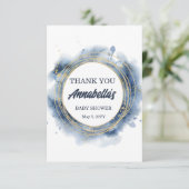 Blue Baby Boy Dusche Danke Karte (Stehend Vorderseite)