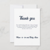 Blue Baby Boy Dusche Danke Karte (Rückseite)