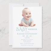 Blue Baby Boy Dusche Einladung (Vorderseite)