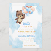 Blue Baby Boy Dusche Einladung (Vorne/Hinten)