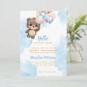 Blue Baby Boy Dusche Einladung (Stehend Vorderseite)