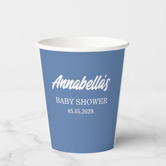 Blue Baby Boy Dusche Pappbecher (Vorderseite)