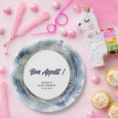 Blue Baby Boy Dusche Runde Pappteller (Party)