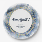 Blue Baby Boy Dusche Runde Pappteller (Vorderseite)