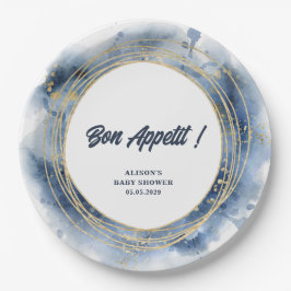 Blue Baby Boy Dusche Runde Pappteller