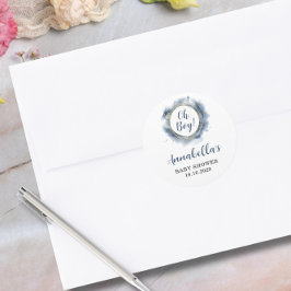 Blue Baby Boy Dusche Runder Aufkleber