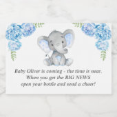 Blue Baby Boy Dusche Sprinkle Maßgeschneiderter Mi Schaumweinetikett (Einzelnes Label)