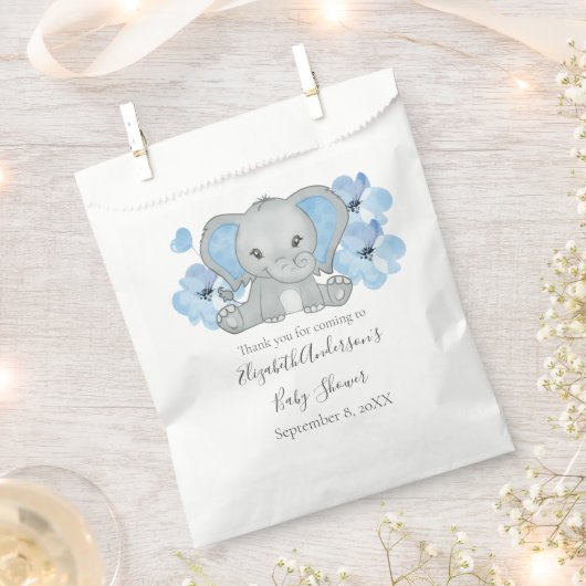 Blue Baby Boy Elephant Baby Dusche Blume Ballon Geschenktütchen (Ausgeschnitten)
