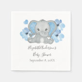 Blue Baby Boy Elephant Baby Dusche Blume Ballon Serviette (Vorderseite)
