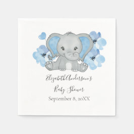 Blue Baby Boy Elephant Baby Dusche Blume Ballon Serviette