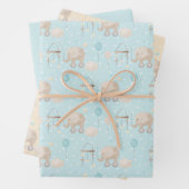 Blue Baby Boy Elephant Geschenkpapier Set (Beispiel)