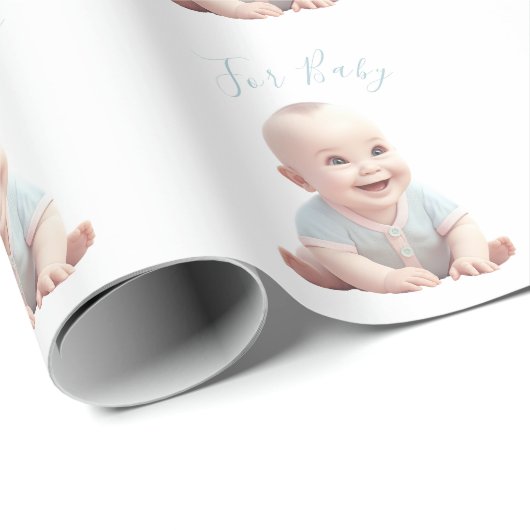 Blue Baby Boy for Baby Shower Geschenkpapier (Rolleneckpunkt)