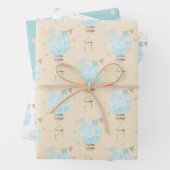 Blue Baby Boy Hot Air Ballon Geschenkpapier Set (Beispiel)