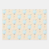 Blue Baby Boy Hot Air Ballon Geschenkpapier Set (Vorderseite)