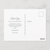 Blue Baby Boy Initial Monogram Foto Vielen Dank Postkarte (Rückseite)