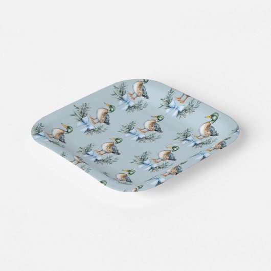 Blue Baby Boy Mallard Duck Baby Duck Pappteller (Gewinkelt)